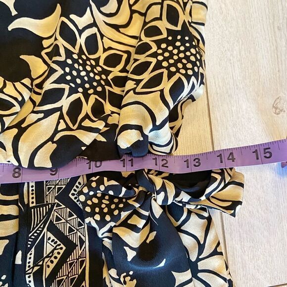 Vintage silk floral print faux wrap dress - Picture 12 of 15